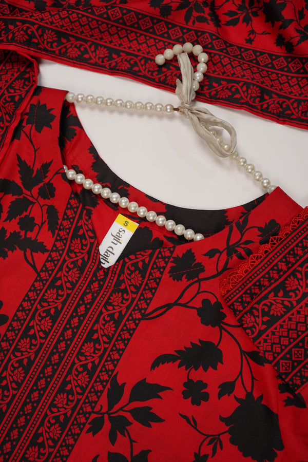 Rozi - Printed  cotton  Outfit With cotton Dupatta- Ready to Wear PD114