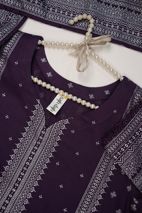 Rozi - Printed  cotton  Outfit With cotton Dupatta - Ready to Wear PD113 I