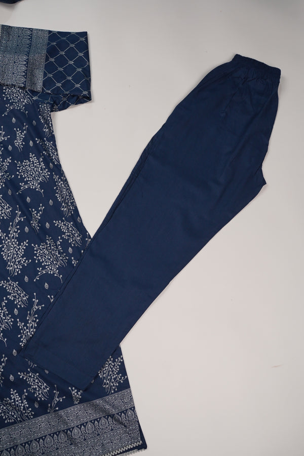 Rozi - Printed  cotton  Outfit With cotton Dupatta - Ready to Wear PD106