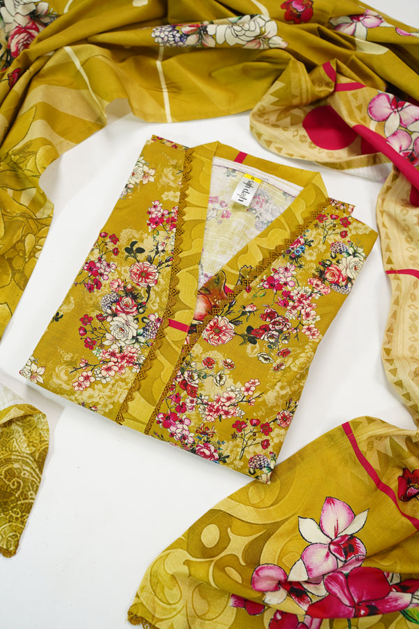 Rozi - Exclusive Khaddar Outfit with Shawl - Ready to Wear - Warm Fabric