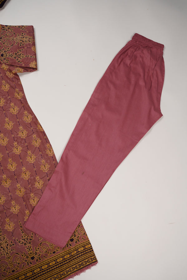 Rozi - Printed  cotton  Outfit With cotton Dupatta - Ready to Wear PD105