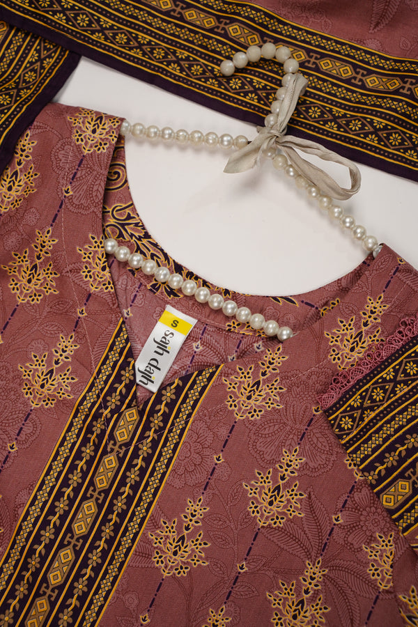 Rozi - Printed  cotton  Outfit With cotton Dupatta - Ready to Wear PD105