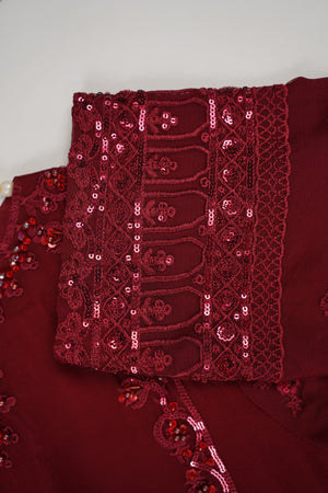 Husan e Jahan - Luxury Chiffon Outfit with Chiffon Dupatta - Ready to Wear  - SB-HEJREDV202