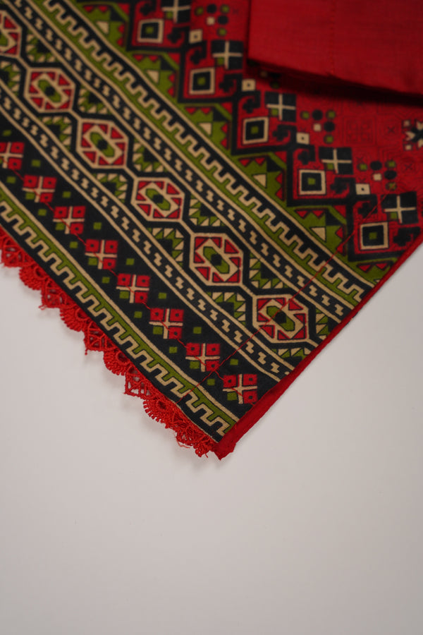 Rozi - Printed  cotton  Outfit With cotton Dupatta - Ready to Wear PD107