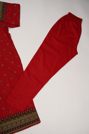 Rozi - Printed  cotton  Outfit With cotton Dupatta - Ready to Wear PD107