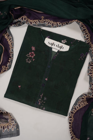 SadaBahar Originals - Exclusive Lawn  Outfit with Dupatta - Ready to Wear SD466 Green