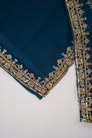 Chiffon Outfit with Chiffon Dupatta and Plazzo  - Ready to Wear-SD303