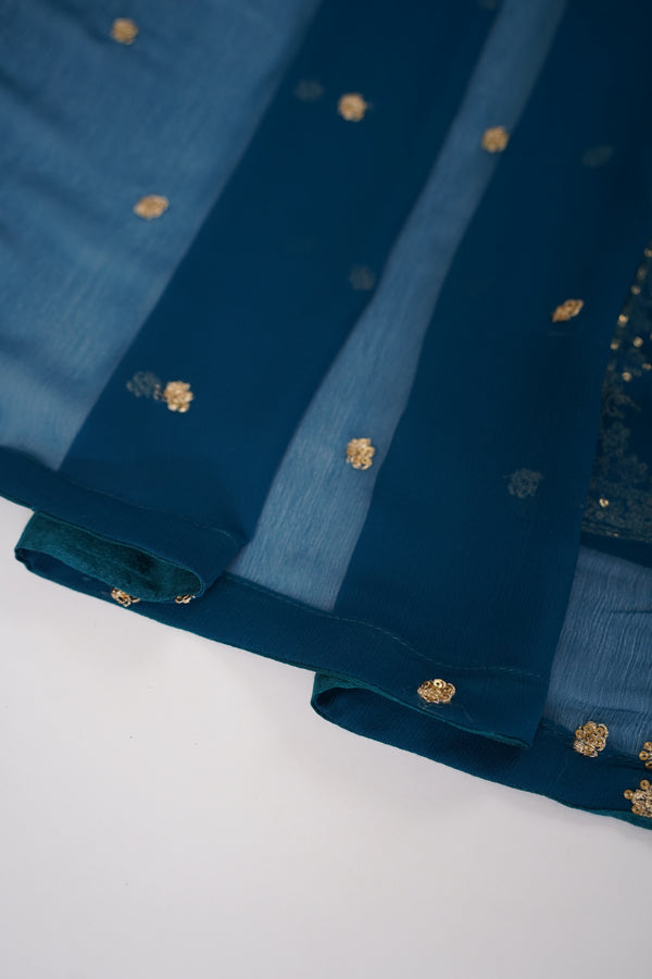 Chiffon Outfit with Chiffon Dupatta and Plazzo  - Ready to Wear-SD303