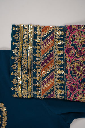 Chiffon Outfit with Chiffon Dupatta and Plazzo  - Ready to Wear-SD303
