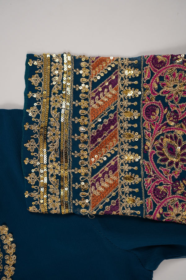 Chiffon Outfit with Chiffon Dupatta and Plazzo  - Ready to Wear-SD303