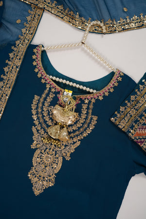 Chiffon Outfit with Chiffon Dupatta and Plazzo  - Ready to Wear-SD303