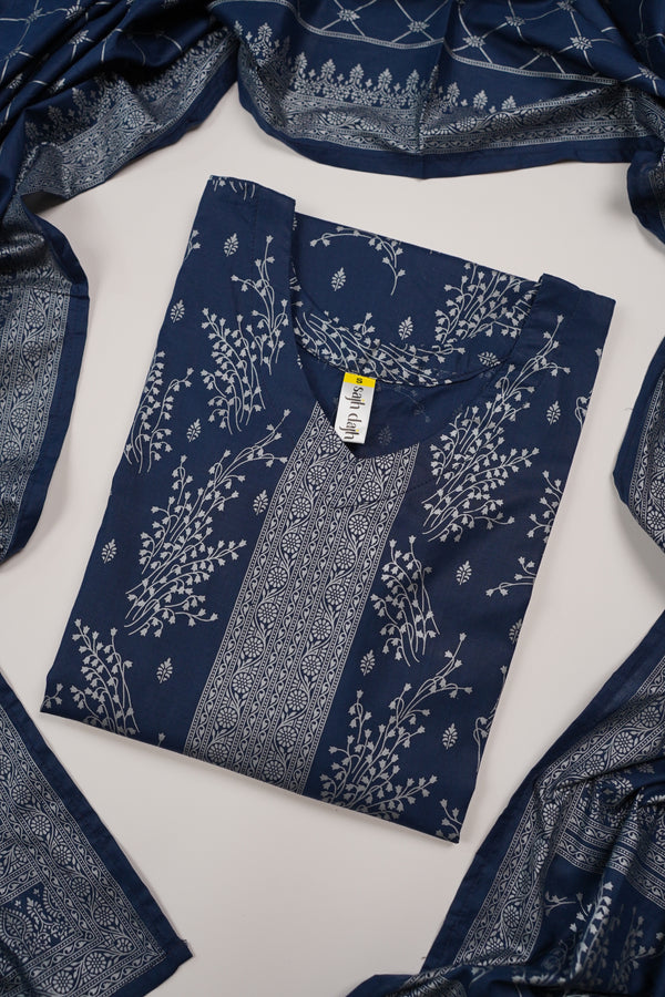 Rozi - Printed  cotton  Outfit With cotton Dupatta - Ready to Wear PD106