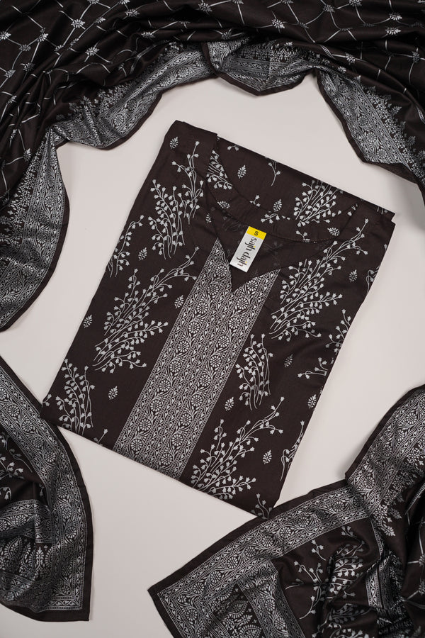 Rozi - Printed  cotton  Outfit With cotton Dupatta - Ready to Wear PD115 BR
