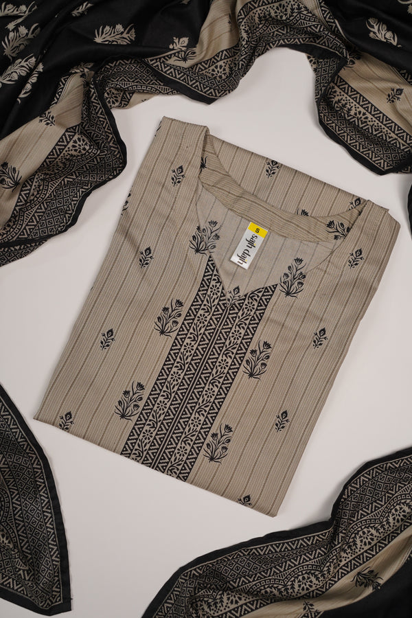 Rozi - Printed  cotton  Outfit With cotton Dupatta - Ready to Wear PD111