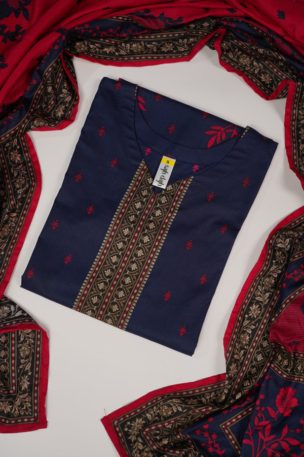 Rozi - Printed  cotton  Outfit With cotton Dupatta - Ready to Wear PD110