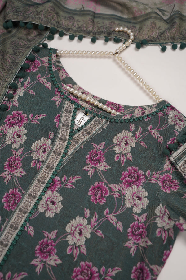 Rozi - Exclusive Khaddar Outfit with  Shawl - Ready to Wear - PD188