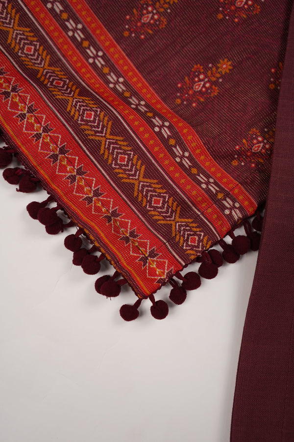Rozi - Exclusive Khaddar Outfit with  Shawl - Ready to Wear - PD191