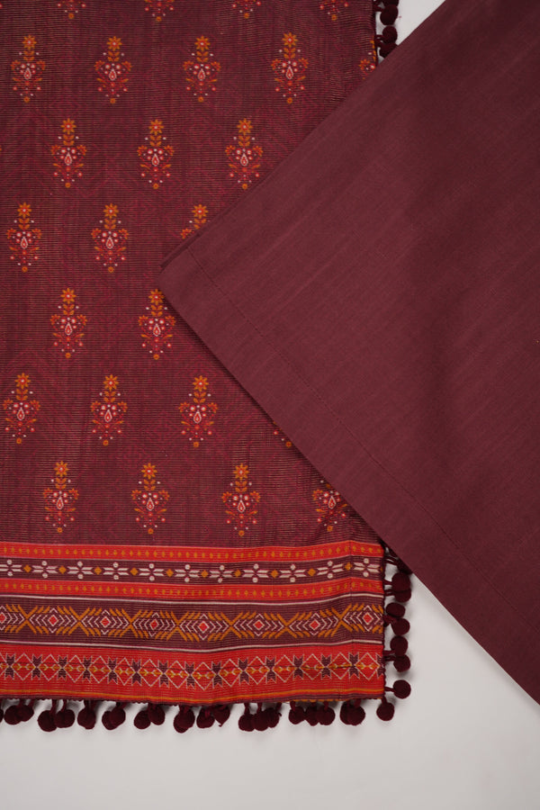 Rozi - Exclusive Khaddar Outfit with  Shawl - Ready to Wear - PD191
