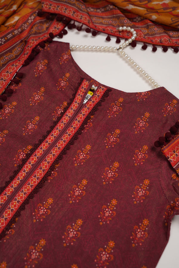 Rozi - Exclusive Khaddar Outfit with  Shawl - Ready to Wear - PD191