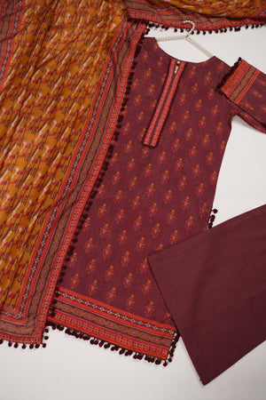 Rozi - Exclusive Khaddar Outfit with  Shawl - Ready to Wear - PD191-SB