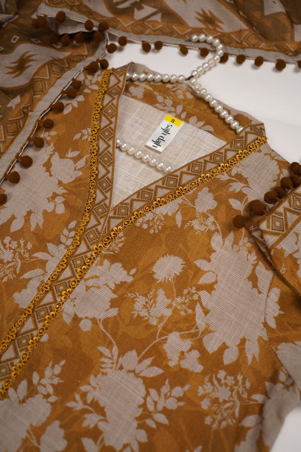Rozi - Exclusive Khaddar Outfit with  Shawl - Ready to Wear - PD190