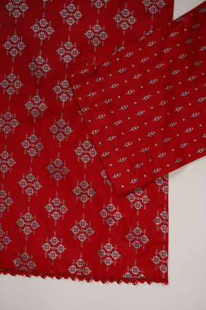 Rozi - Printed  cotton  Outfit - Ready to Wear PD121 red