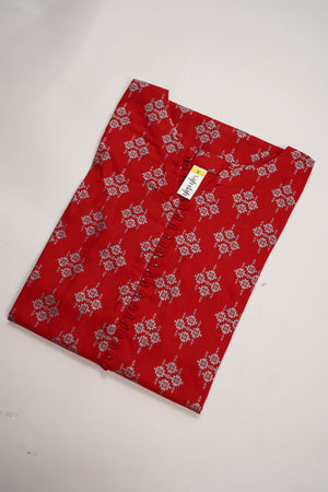 Rozi - Printed  cotton  Outfit - Ready to Wear PD121 red