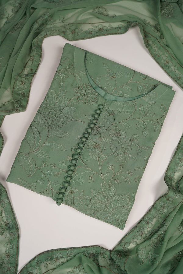 Husan e Jahan - Luxury Chiffon Outfit with Chiffon Dupatta - Ready to Wear  - Hej-V5-D7