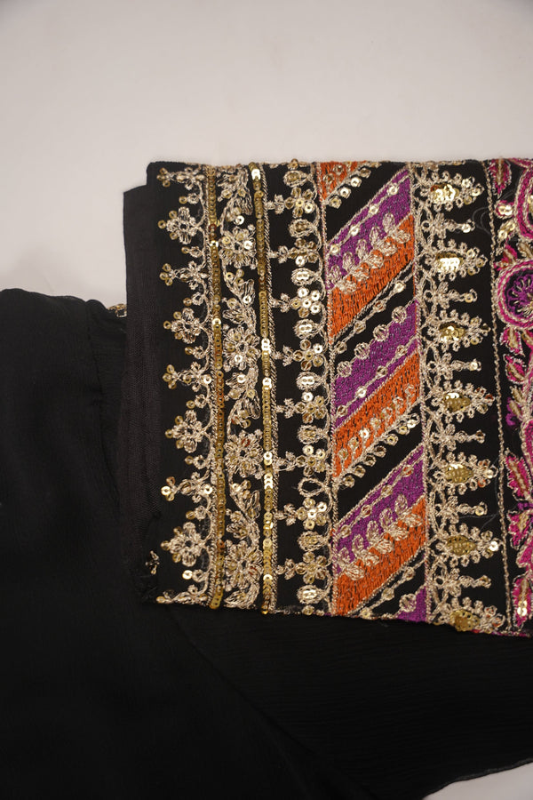 PREORDER- Budget Wear - Chiffon Outfit with Chiffon Dupatta and Plazzo  - Ready to Wear- HEJ-V6-D8