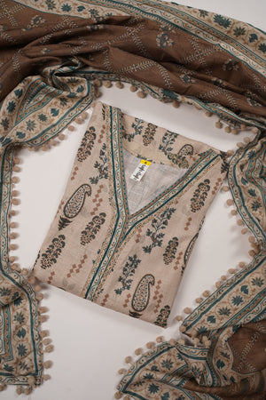 Rozi - Exclusive Khaddar Outfit with  Shawl - Ready to Wear - SB189