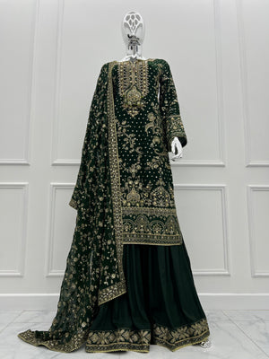 Husan e Jahan - Luxury Festive Collection with Crushed Sharara - Ready to Wear - SD-HEJ-V4-D8