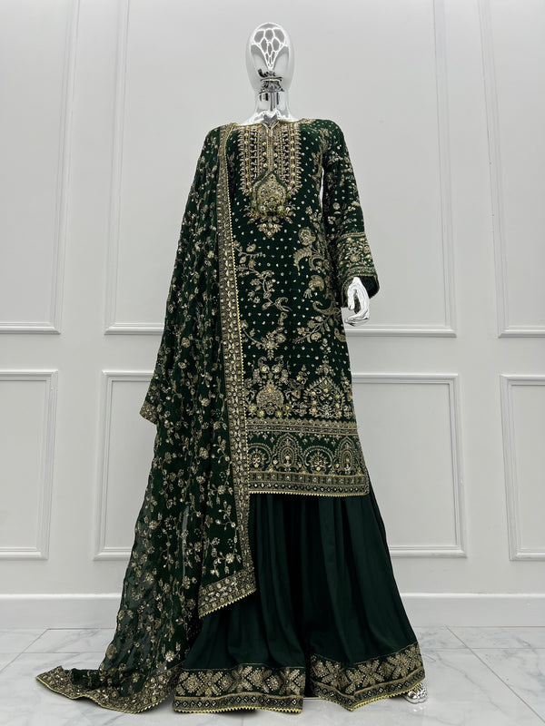 Husan e Jahan - Luxury Festive Collection with Crushed Sharara - Ready to Wear - HEJ-V4-D8