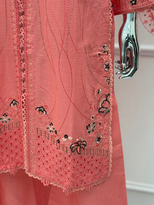 Rozi - Luxury Cotton Lawn Outfit With Voile Dupatta - Ready to Wear PD026