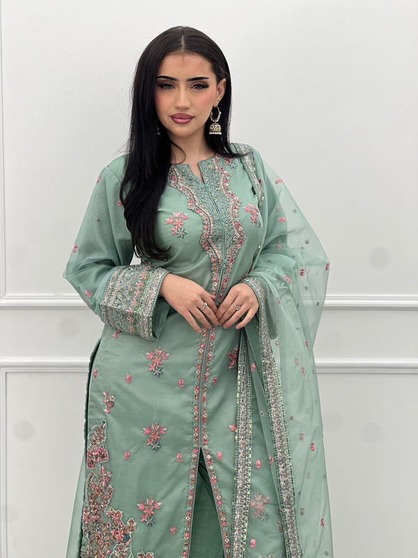 Tehwar - Luxury Organza Outfit with Organza Dupatta - Ready to Wear MC257 - Eid Volume 1
