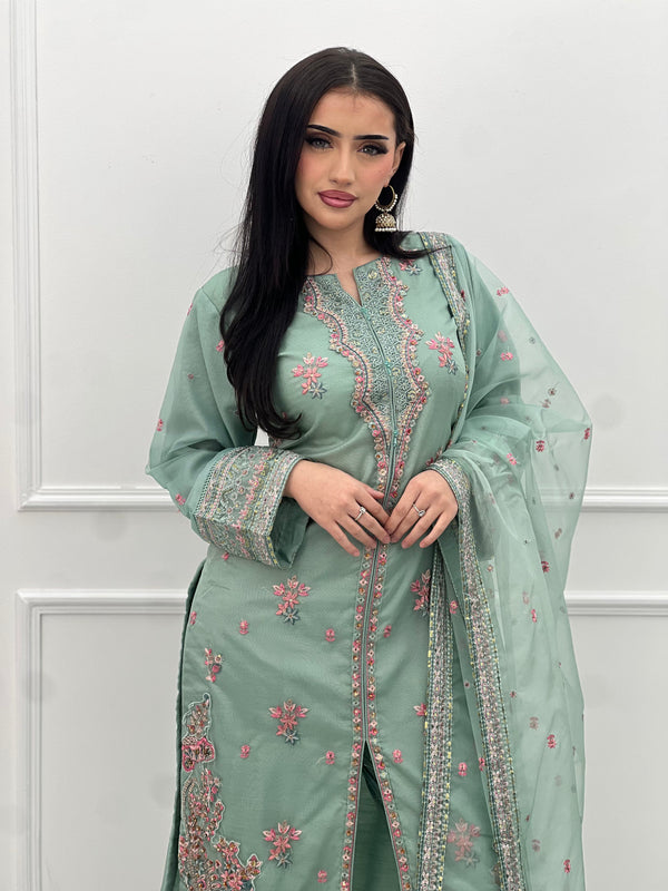 Tehwar - Luxury Organza Outfit with Organza Dupatta - Ready to Wear MC257 - Eid Volume 1