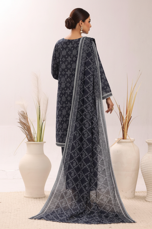 Bin Saeed Originals- Exclusive Khaddar Outfit with  Shawl - Ready to Wear SD539 blue