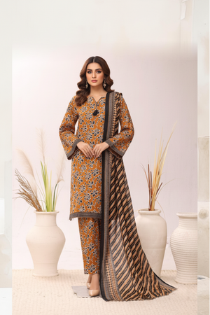Bin Saeed Originals- Exclusive Khaddar Outfit with  Shawl - Ready to Wear SD547