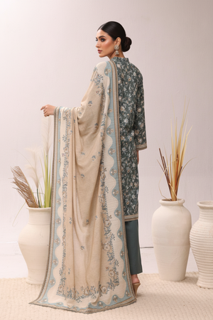 Bin Saeed Originals - Exclusive Khaddar Outfit with  Shawl - Ready to Wear SD548