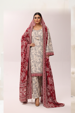 Bin Saeed Originals  - Exclusive Khaddar Outfit with  Shawl - Ready to Wear SD544