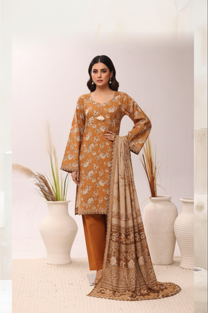 Bin Saeed Originals- Exclusive Khaddar Outfit with  Shawl - Ready to Wear SD533