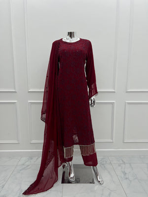 Husan e Jahan - Chiffon Outfit with Chiffon Dupatta - Ready to Wear SD490