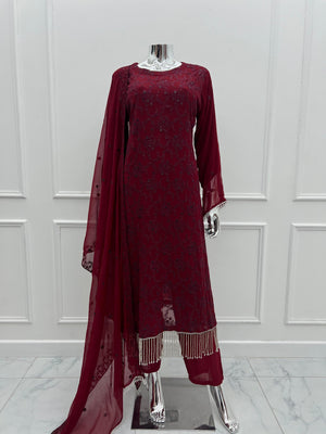 Husan e Jahan - Chiffon Outfit with Chiffon Dupatta - Ready to Wear SD490