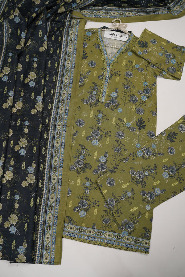 Sajh Dajh Bin Saeed Originals - Khaddar Outfit with Khaddar Dupatta - Warm Fabric