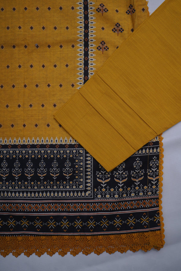 Sajh Dajh Bin Saeed Originals - Khaddar Printed Suit with Shawl - Warm Fabric - Winter Collection