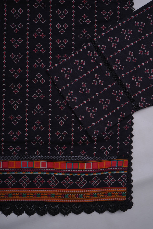 Sajh Dajh Bin Saeed Originals - Khaddar Printed Suit with Shawl - Warm Fabric - Winter Collection