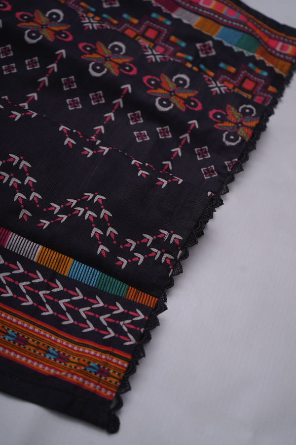 Sajh Dajh Bin Saeed Originals - Khaddar Printed Suit with Shawl - Warm Fabric - Winter Collection