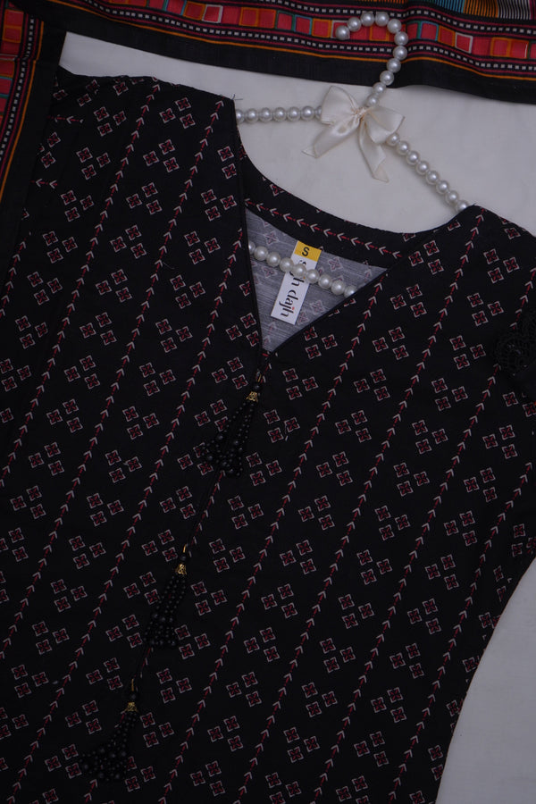 Sajh Dajh Bin Saeed Originals - Khaddar Printed Suit with Shawl - Warm Fabric - Winter Collection
