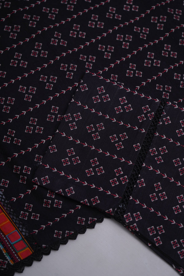 Sajh Dajh Bin Saeed Originals - Khaddar Printed Suit with Shawl - Warm Fabric - Winter Collection