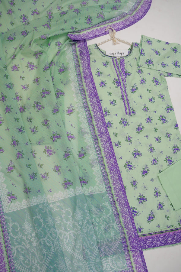 Sajh Dajh Bin Saeed Originals - Printed Lawn Outfit with Lawn Dupatta - Ready to Wear