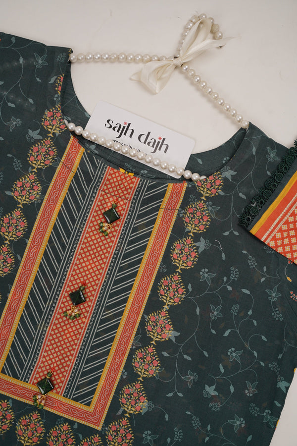 Sajh Dajh Budget Wear Kurti - Digital Printed Lawn Shirt